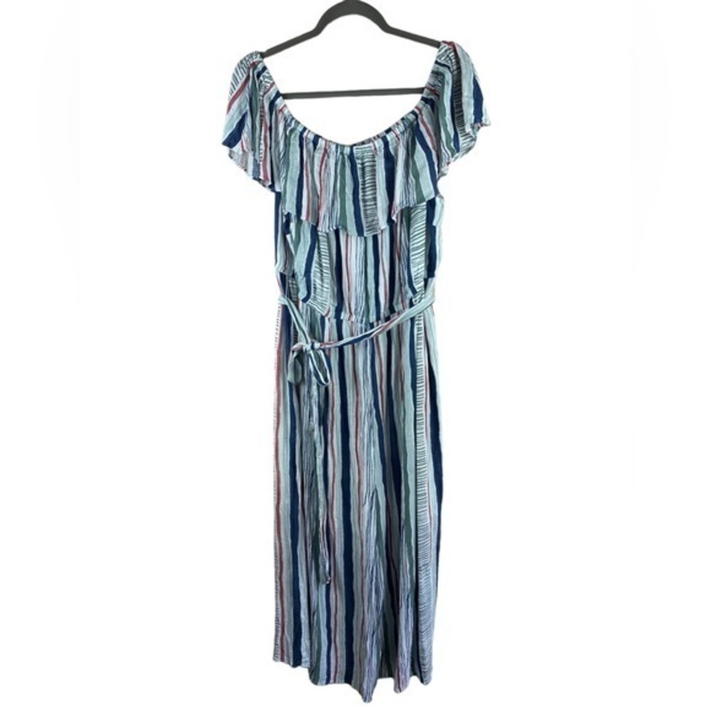 Lane Bryant women’s blue green multi-way Off-The-Shoulder Jumpsuit 18/20 NEW